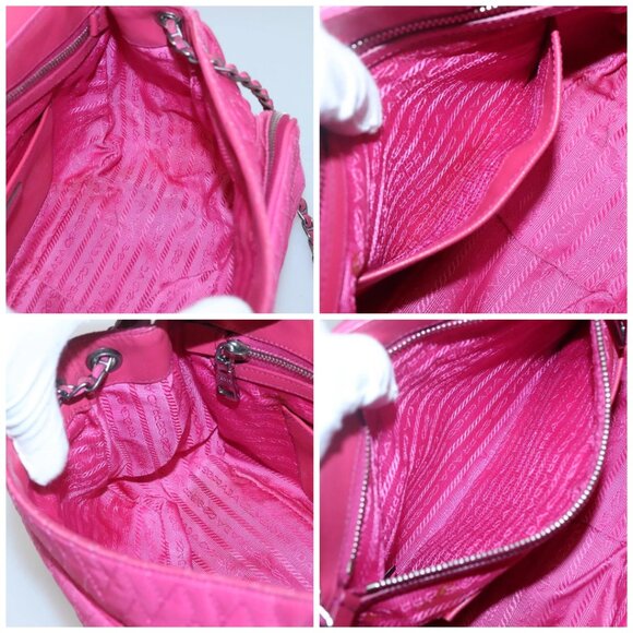 PRADA Chain Shoulder Bag Nylon Pink Auth - Picture 16 of 16